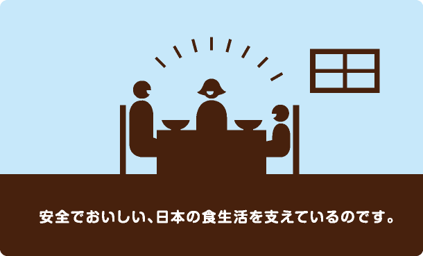 安全でおいしい、日本の食生活を支えているのです。